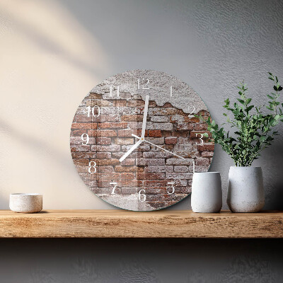 Glas wanduhr Ziegel