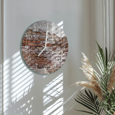 Glas wanduhr Ziegel