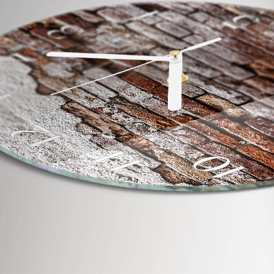 Glas wanduhr Ziegel