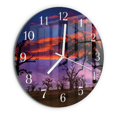 Glas wanduhr Bäume