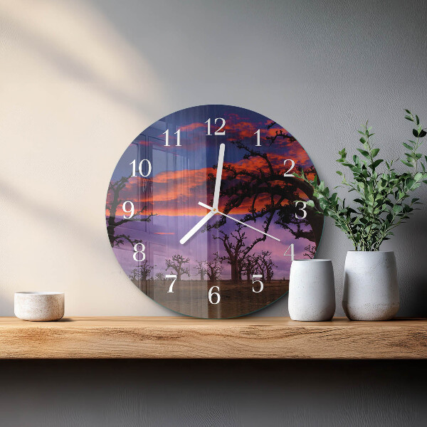 Glas wanduhr Bäume
