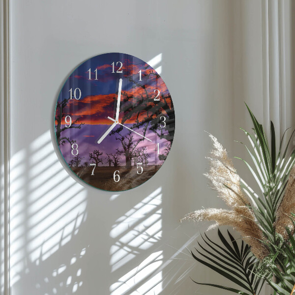 Glas wanduhr Bäume