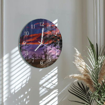 Glas wanduhr Bäume