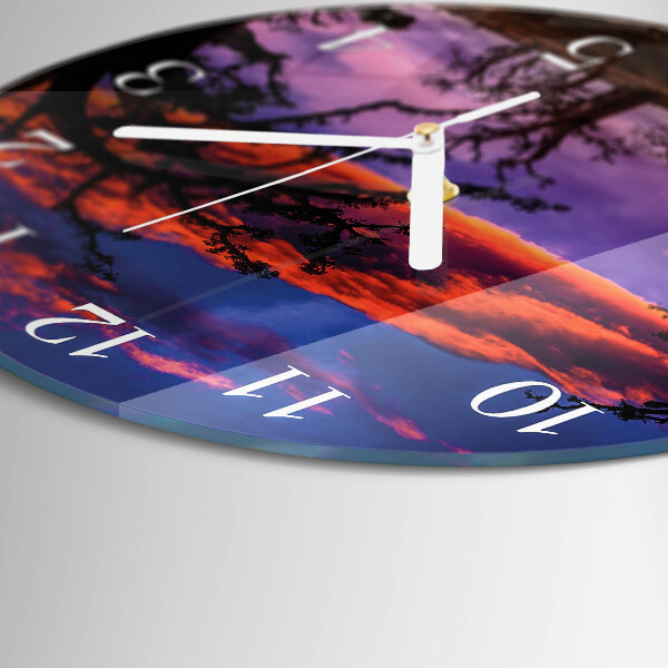 Glas wanduhr Bäume