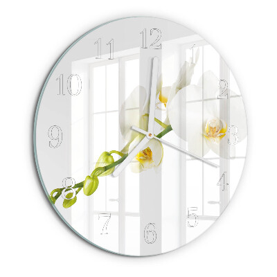 Glas wanduhr Orchidee