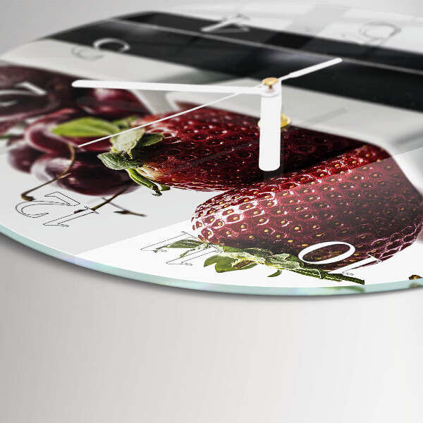 Glas wanduhr Erdbeeren
