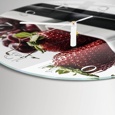 Glas wanduhr Erdbeeren