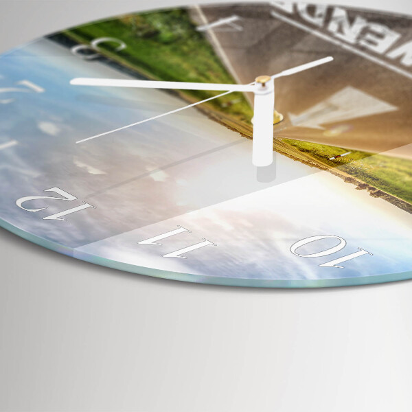 Glas wanduhr Pfadfeld