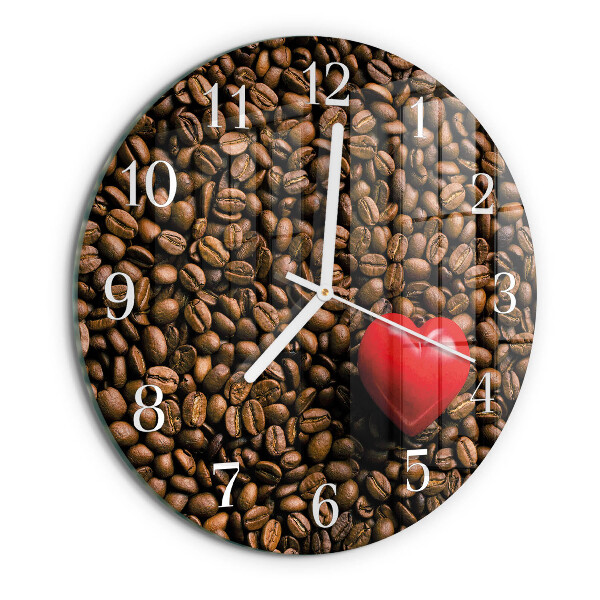 Glas wanduhr Kaffeebohnen