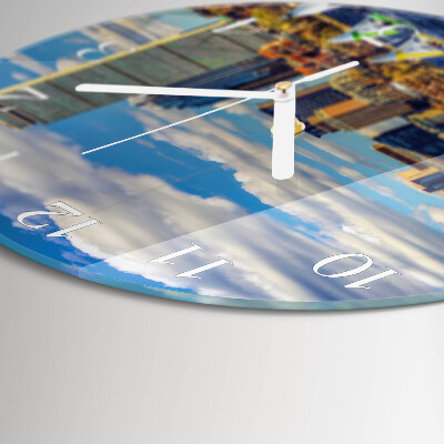 Glas wanduhr Segelboote