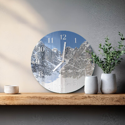 Glas wanduhr Berge Winter