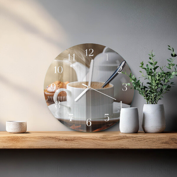 Glas wanduhr Tasse