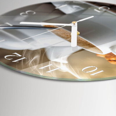 Glas wanduhr Tasse