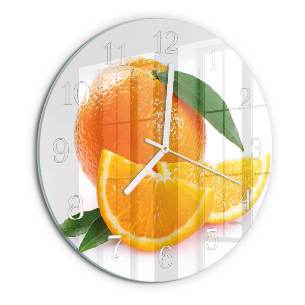 Glas wanduhr Orangen