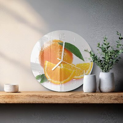 Glas wanduhr Orangen
