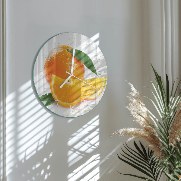 Glas wanduhr Orangen