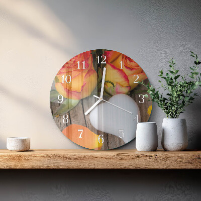 Glas wanduhr Herz