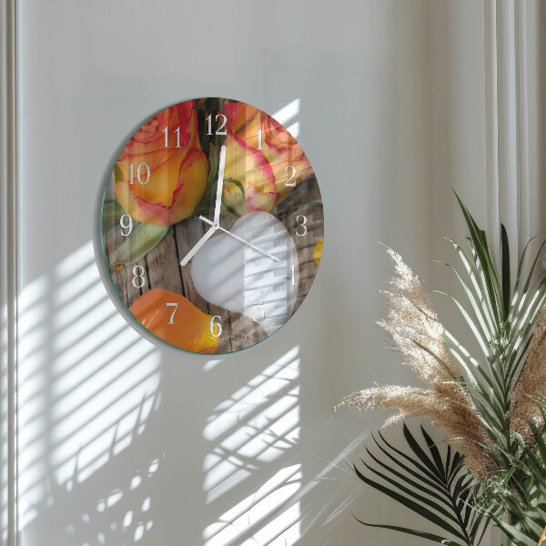 Glas wanduhr Herz
