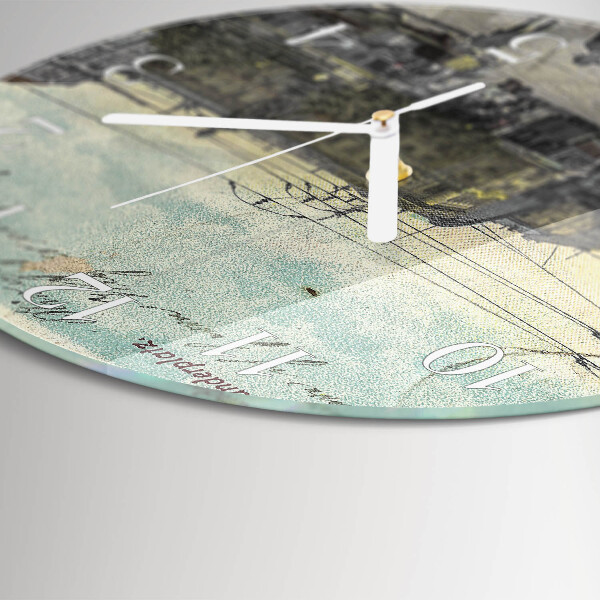 Glas wanduhr Postkarte