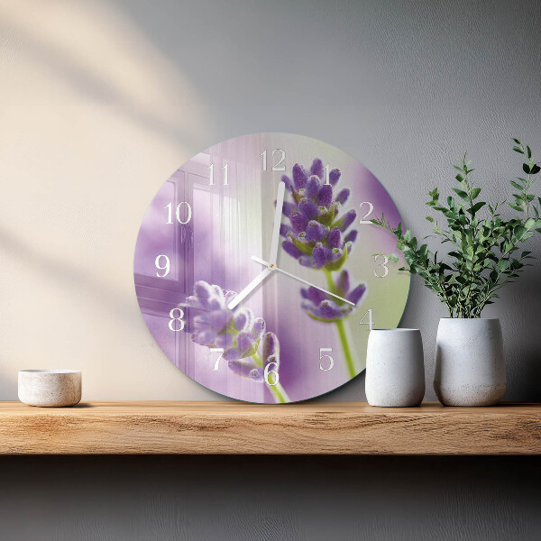 Glas wanduhr Lavendel