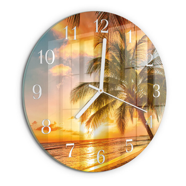 Glas wanduhr Sonnenuntergang