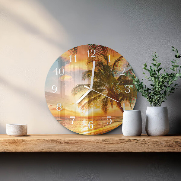 Glas wanduhr Sonnenuntergang
