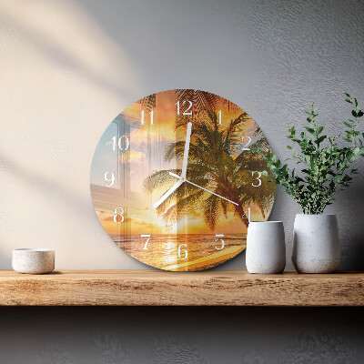 Glas wanduhr Sonnenuntergang