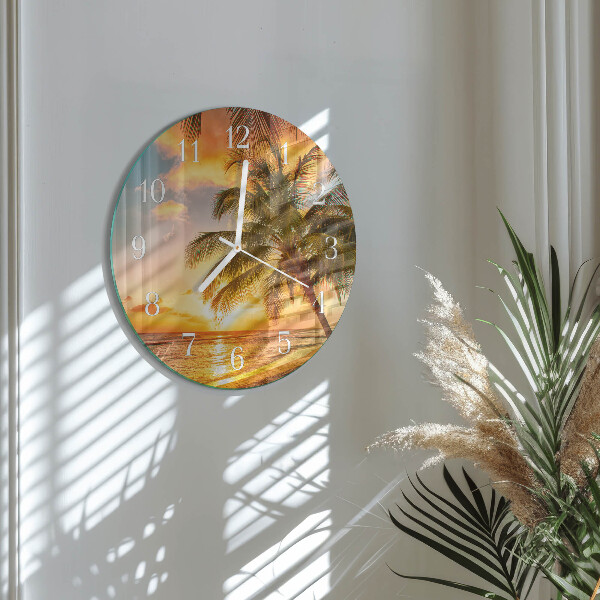 Glas wanduhr Sonnenuntergang