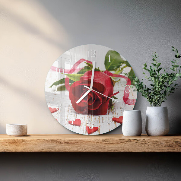Glas wanduhr Rose