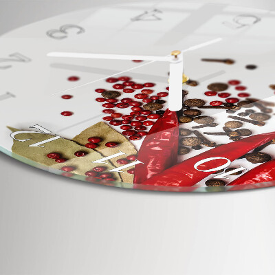 Glas wanduhr Rote Paprika