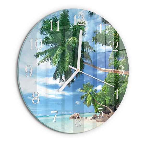 Glas wanduhr Palmen