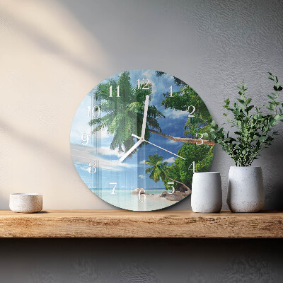 Glas wanduhr Palmen