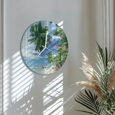 Glas wanduhr Palmen