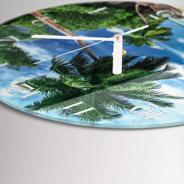 Glas wanduhr Palmen