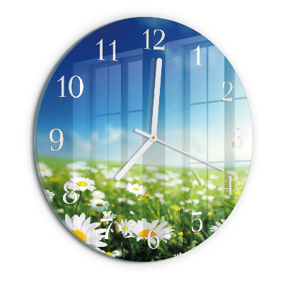 Glas wanduhr Wiese