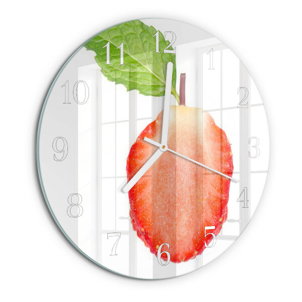 Glas wanduhr Erdbeere