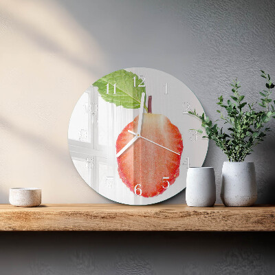 Glas wanduhr Erdbeere