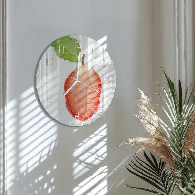 Glas wanduhr Erdbeere