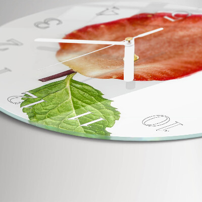 Glas wanduhr Erdbeere