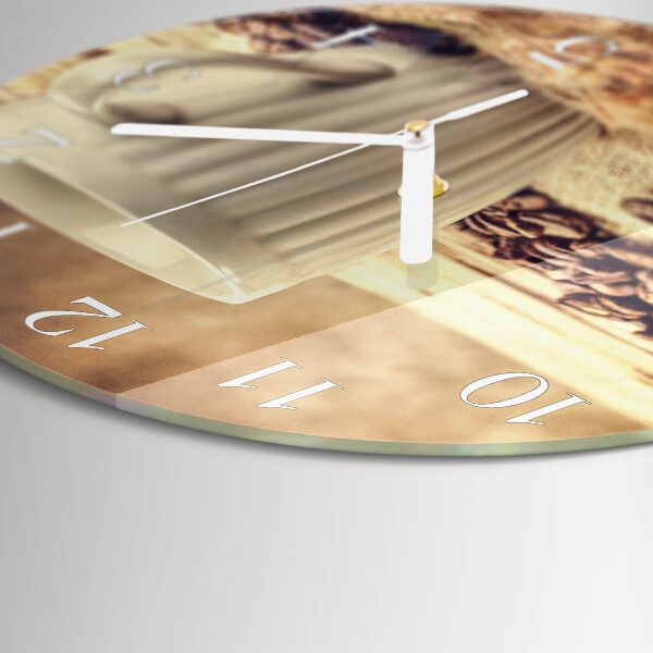 Glas wanduhr Kaffee
