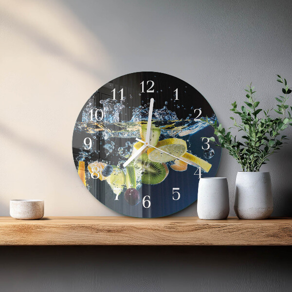 Glas wanduhr Obst