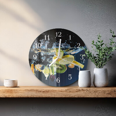Glas wanduhr Obst