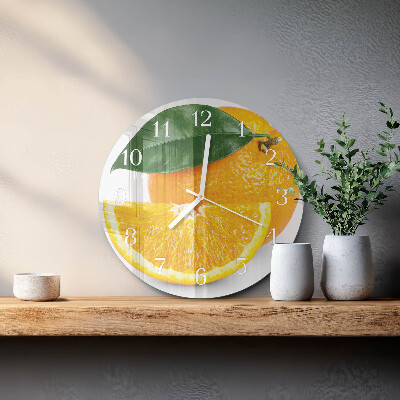 Glas wanduhr Orangen