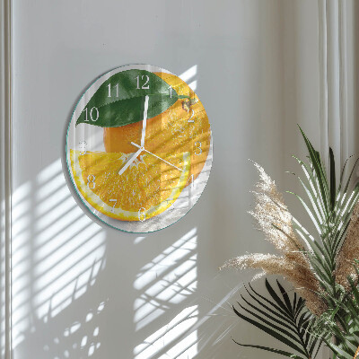 Glas wanduhr Orangen