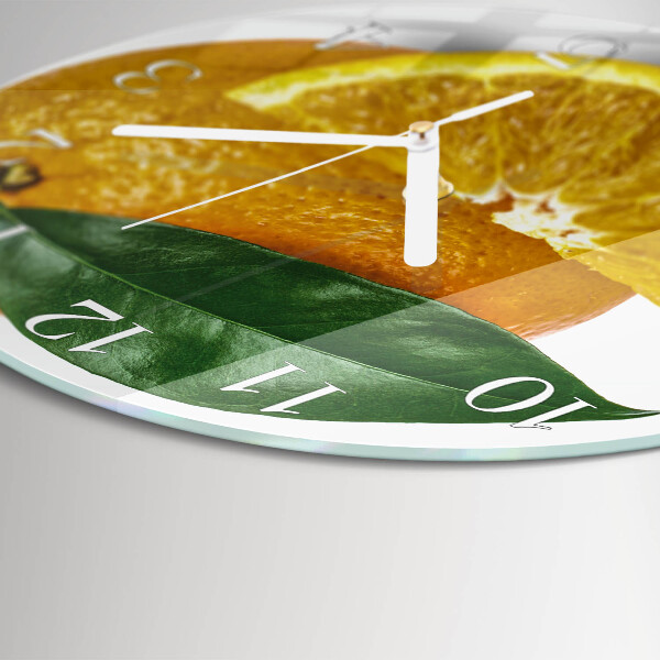 Glas wanduhr Orangen
