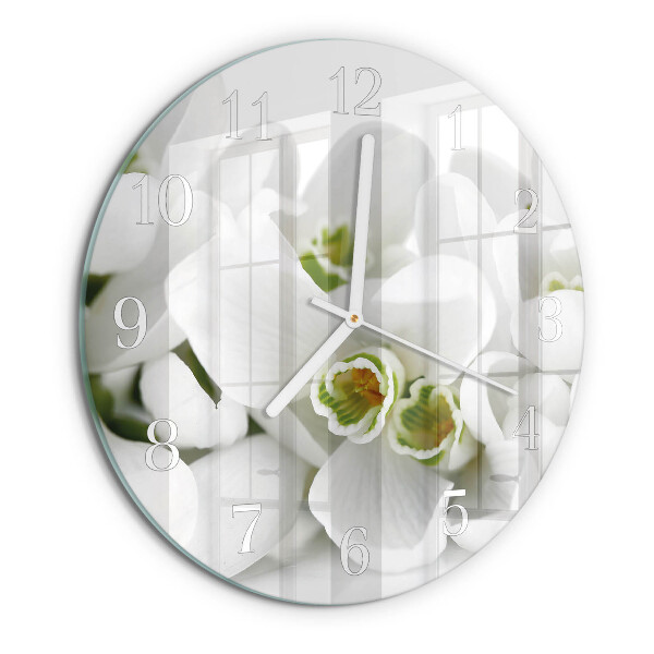 Glas wanduhr Blumen
