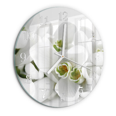 Glas wanduhr Blumen