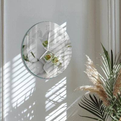 Glas wanduhr Blumen