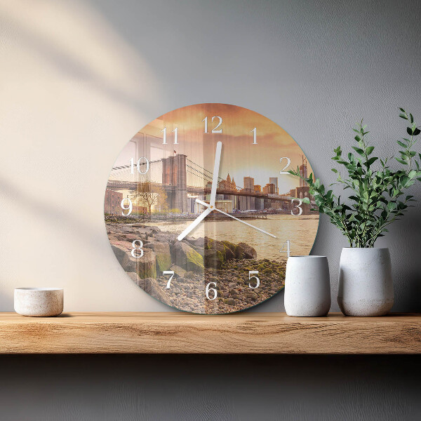 Glas wanduhr Stadt der Brücken