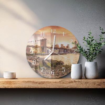 Glas wanduhr Stadt der Brücken